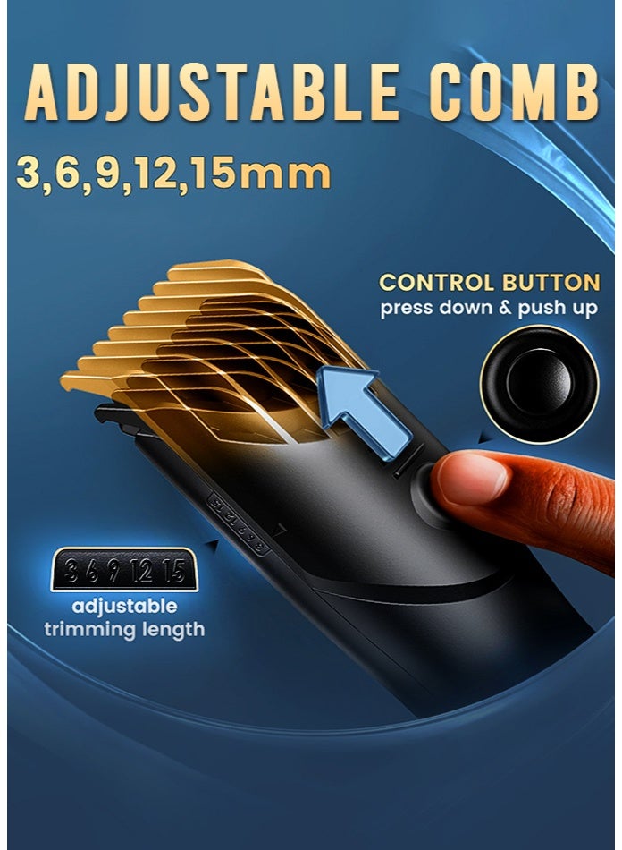 ENSSU Electric Body Hair Groomer for Men | BLADELOCK™ Safe Blade Body Trimmer | Cordless Men’s Body Shaver with LED Spotlight & LCD Display | 60 Minutes Runtime | Grooming Tool for Sensitive Areas - Image 5